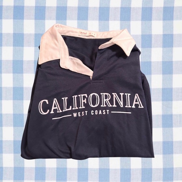 ROMWE White and Blue Preppy Sweatshirt - Picture 4 of 8